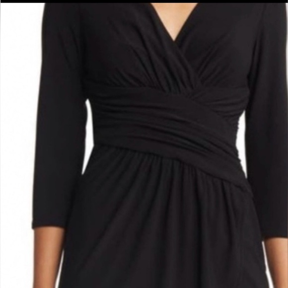 NWOT Eliza J Elegant Black Faux Wrap Dress 10 - Picture 2 of 11